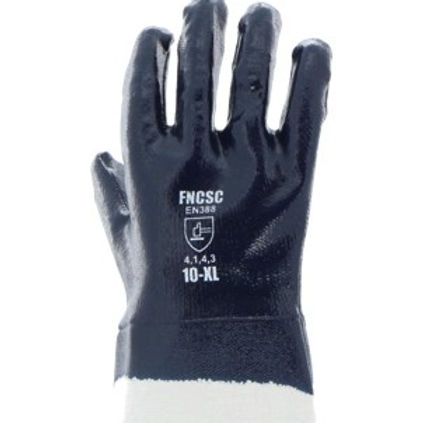 Full Nitrile Coated Jersey Lined Glove w Safety Cuff