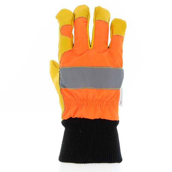 Fleece lined Hi Vis Leather Glove - Code: 131W