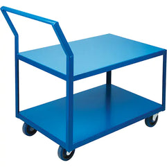 Heavy-Duty Low Profile Shop Carts, 2 Tiers, 18" W x 30" D x 40" H, 1200 lbs. Capacity