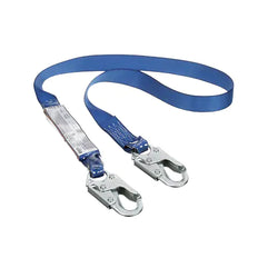 First™ Shock Absorbing Lanyards, 6', E4, Snap Hook Center, Snap Hook Leg Ends, Polyester