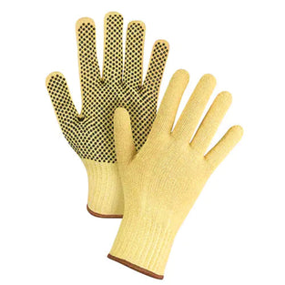 String Knit Gloves With Dots, PVC Coated, Kevlar® Shell