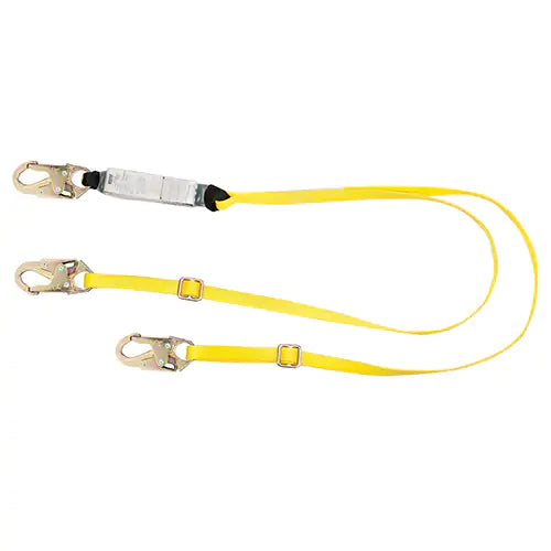 Workman™ Energy-Absorbing Lanyards, E4, Snap Hook Center, Snap Hook Leg Ends, Nylon